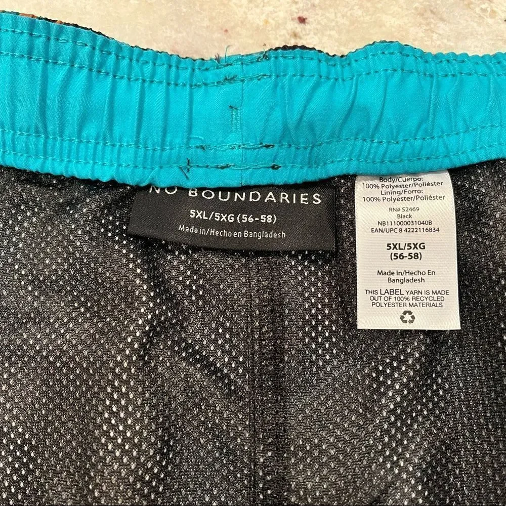 No Boundaries Tiger Print Lined Swim Trunks sz 5X NWT